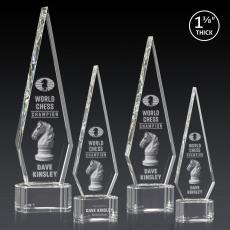 Cullen 3D on Half Round Base Clear Crystal Trophy - Crystal Trophies