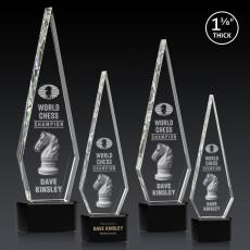 Cullen 3D on Half Round Base Black Crystal Trophy - Crystal Trophies