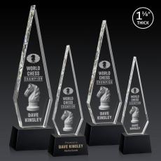 Cullen 3D on Small Base Black Crystal Trophy - Crystal Trophies