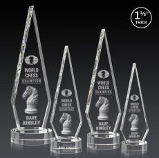 Cullen 3D on Lockwood Base Clear Crystal Trophy - Crystal Trophies