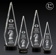Cullen 3D on Lockwood Base Black Crystal Trophy - Crystal Trophies