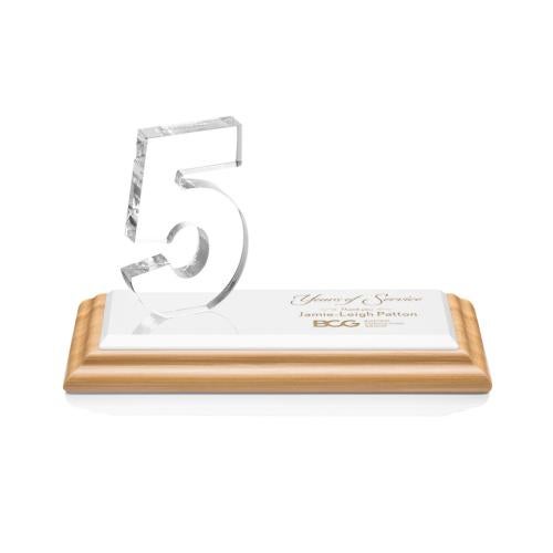 Awards and Plaques - Crystal Trophies - Hutchison Anniversary Bamboo/White Wood Trophy