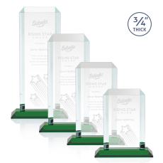 Carey Green Rectangle Crystal Trophy - Crystal Trophies