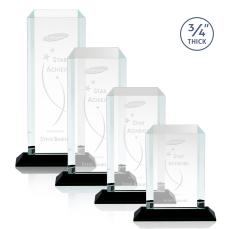 Carey Black Rectangle Crystal Trophy - Crystal Trophies