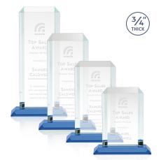 Carey Sky Blue Rectangle Crystal Trophy - Crystal Trophies