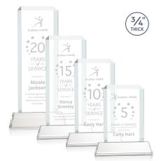 Carey on Helton Clear Rectangle Crystal Trophy - Crystal Trophies
