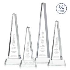 Womack Tower on Helton Base Clear Towers Crystal Trophy - Crystal Trophies