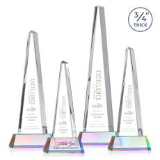 Womack Tower on Helton Base Prismatic Towers Crystal Trophy - Crystal Trophies