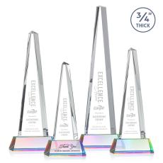 Womack Tower on Helton Base Prismatic Towers Crystal Trophy - Crystal Trophies