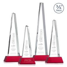 Womack Tower on Helton Base Red Towers Crystal Trophy - Crystal Trophies