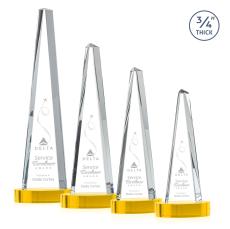 Womack Tower on Alberton Base Gold Towers Crystal Trophy - Crystal Trophies