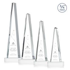 Womack Tower on Alberton Base Fagan Towers Crystal Trophy - Crystal Trophies