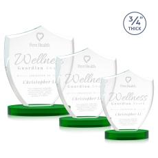 Escamilla Shield on Alberton Base - Green - Crystal Trophies