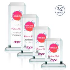 Carey Full Color Clear Rectangle Crystal Trophy - Custom Trophies