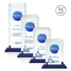 Carey Full Color Blue Rectangle Crystal Trophy - Crystal Trophies