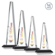 Womack Tower Full Color Black Towers Crystal Trophy - Crystal Trophies
