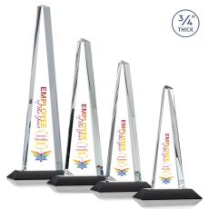 Womack Tower Full Color Black Towers Crystal Trophy - Custom Trophies