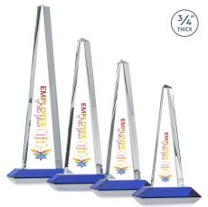Womack Tower Full Color Blue Towers Crystal Trophy - Crystal Trophies