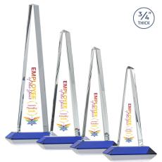 Womack Tower Full Color Blue Towers Crystal Trophy - Custom Trophies