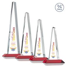 Womack Tower Full Color Red Towers Crystal Trophy - Crystal Trophies