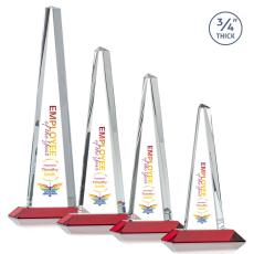 Womack Tower Full Color Red Towers Crystal Trophy - Custom Trophies
