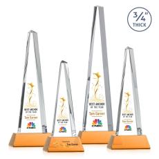 Womack Tower Full Color on Helton Amber Towers Crystal Trophy - Crystal Trophies