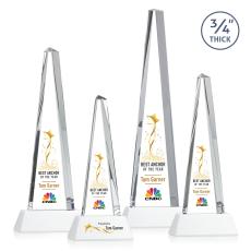 Womack Tower Full Color on Helton Base Fagan Towers Crystal Trophy - Crystal Trophies