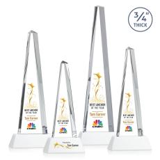 Womack Tower Full Color on Helton Base Fagan Towers Crystal Trophy - Crystal Trophies