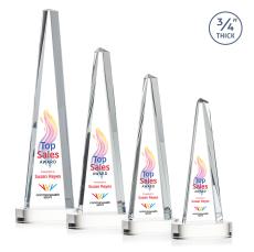Womack Tower Full Color on Alberton Base Clear Towers Crystal Trophy - Crystal Trophies