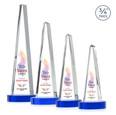 Womack Tower Full Color on Alberton Base  Blue Towers Crystal Trophy - Crystal Trophies