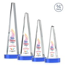 Womack Tower Full Color on Alberton Base Sky Blue Towers Crystal Trophy - Crystal Trophies
