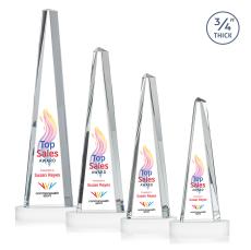 Womack Tower Full Color on Alberton Base Fagan Towers Crystal Trophy - Crystal Trophies
