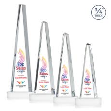 Womack Tower Full Color on Alberton Base Fagan Towers Crystal Trophy - Crystal Trophies