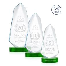 McMullen on Alberton Base Green Unique Crystal Trophy - Crystal Trophies