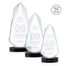 McMullen on Alberton Oval Base Black Unique Crystal Trophy - Crystal Trophies