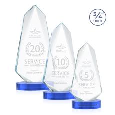 McMullen on Alberton Base Sky Blue Unique Crystal Trophy - Crystal Trophies