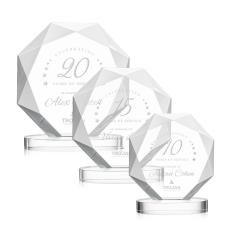 Minor on Alberton Base Clear Polygon Crystal Trophy - Crystal Trophies