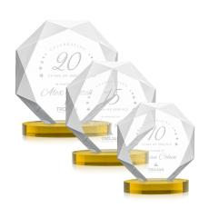 Minor on Alberton Base Gold Polygon Crystal Trophy - Crystal Trophies