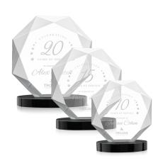 Minor on Alberton Base Black Polygon Crystal Trophy - Crystal Trophies