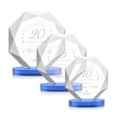 Minor on Alberton Base Sky Blue Polygon Crystal Trophy - Crystal Trophies