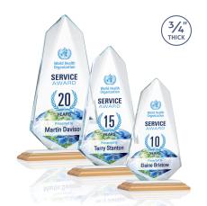 McMullen Full Color Bamboo/White Unique Wood Trophy - Crystal Trophies