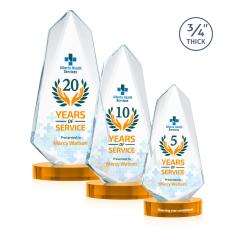 McMullen Full Color on Alberton Base Amber Unique Crystal Trophy - Crystal Trophies