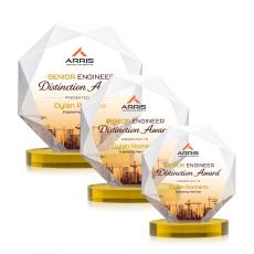 Minor Full Color on Alberton Base Gold Polygon Crystal Trophy - Custom Trophies