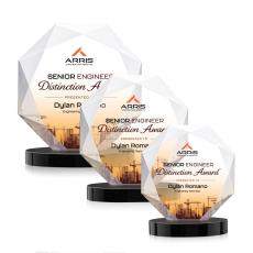 Minor Full Color on Alberton Base Black Polygon Crystal Trophy - Custom Trophies