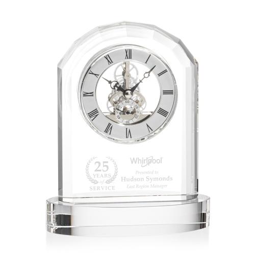 Awards and Plaques - Crystal Trophies - Birkdale Clock on Base