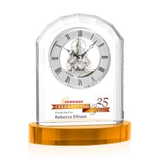 Birkdale Full Color Clock on Base - Crystal Trophies