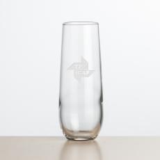 Stroud Stemless Flute - 8.5oz - Deep Etch - Champagne Glasses