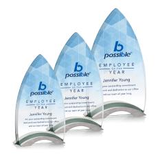 Holbrok Full Color Peaks Crystal Trophy - Custom Trophies