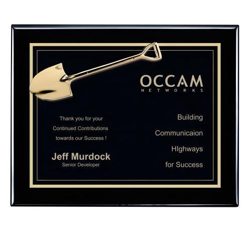 Awards and Plaques - Wall Plaque Awards - Shovel Plaque
