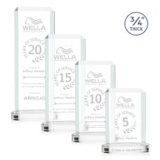 Carey on Alberton Base Clear Rectangle Crystal Trophy - Crystal Trophies